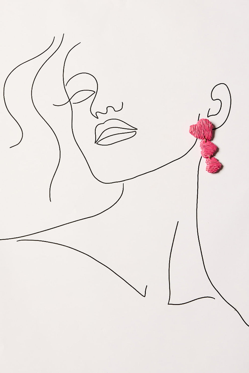 Graduating Heart Drop Earrings in Hot Pink