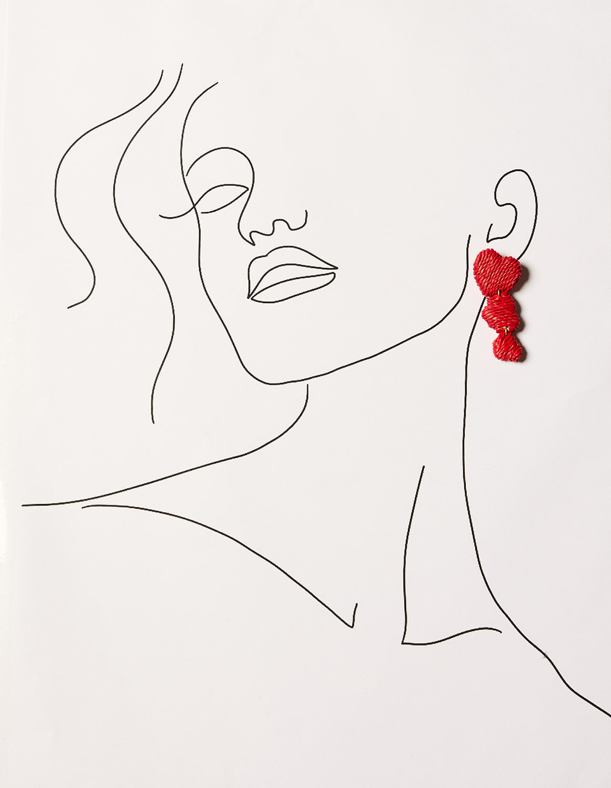 Graduating Heart Drop Earrings in Red