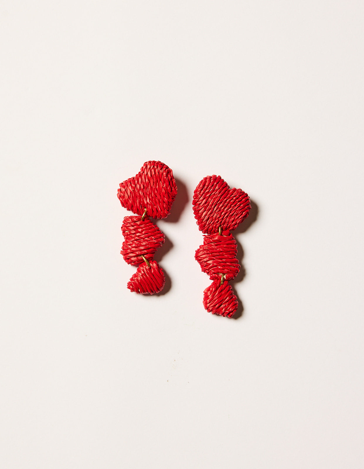 Graduating Heart Drop Earrings in Red