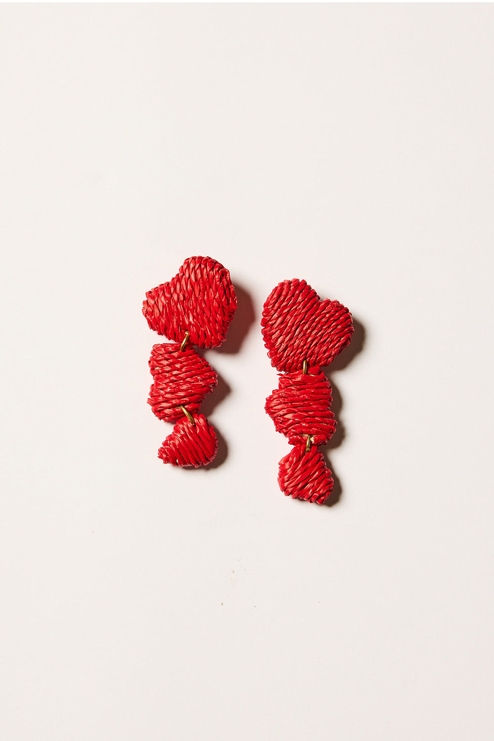 Graduating Heart Drop Earrings in Red