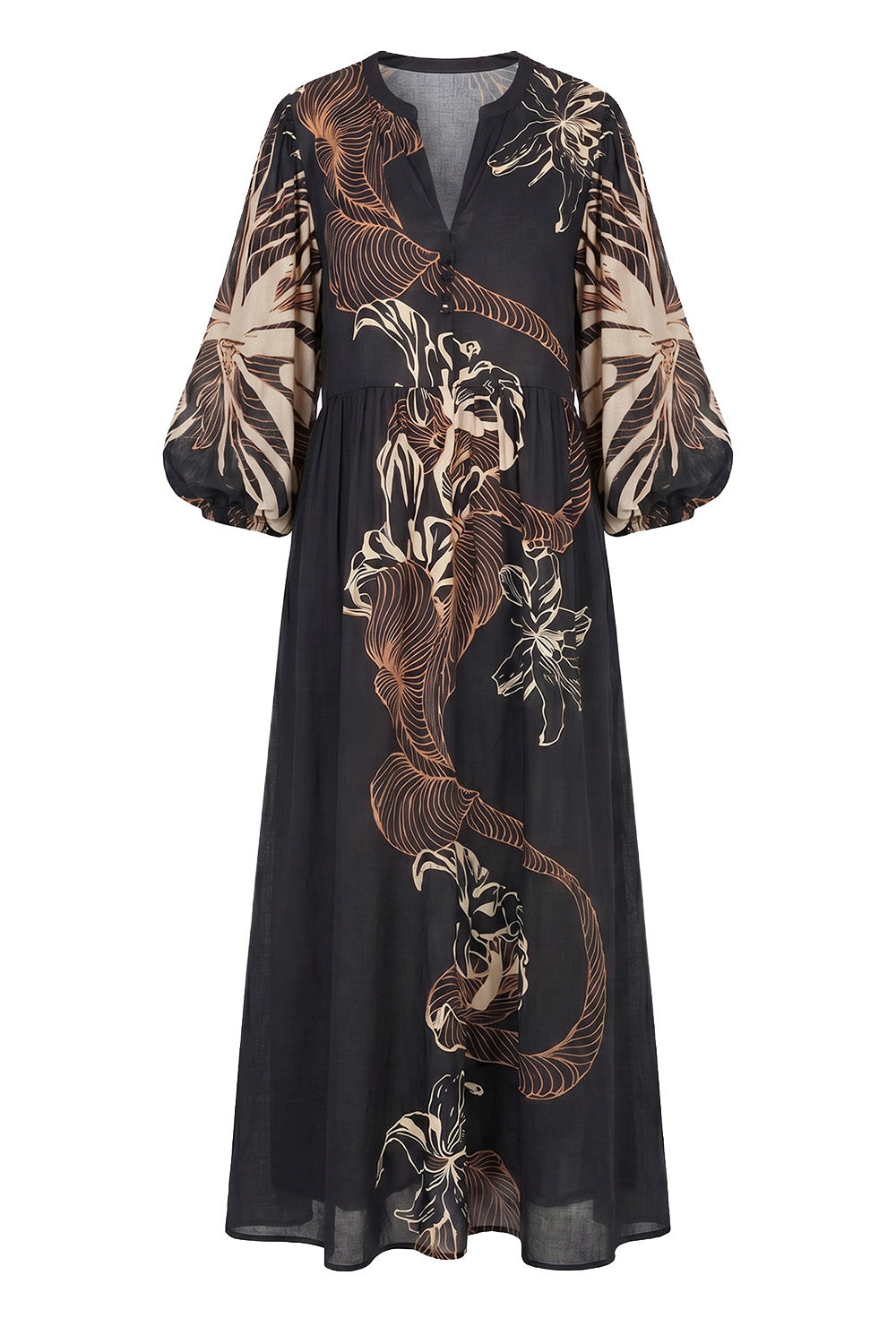 Greer Billow Dress in Floral Terrain