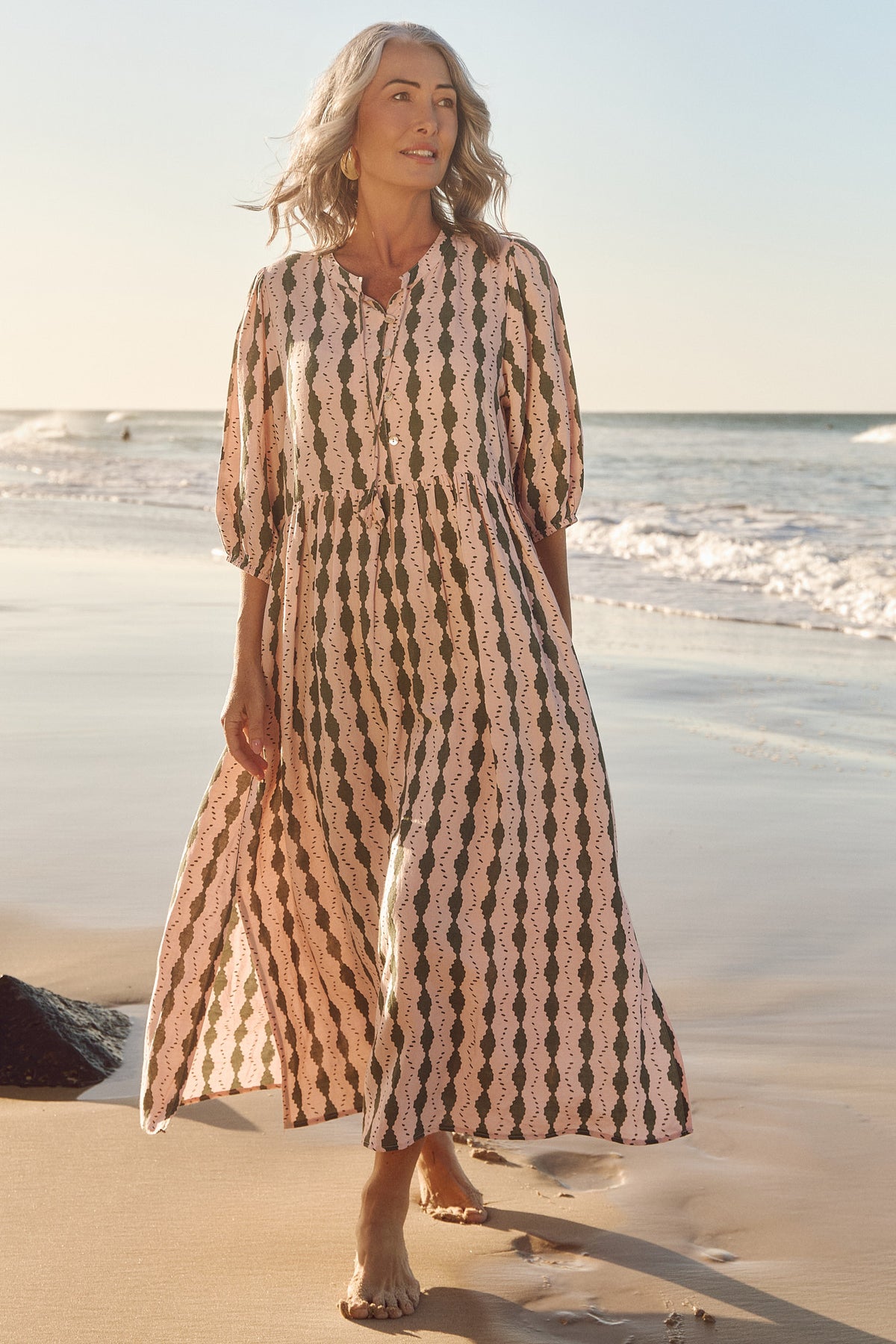 Greer Linen Dress in Breakline