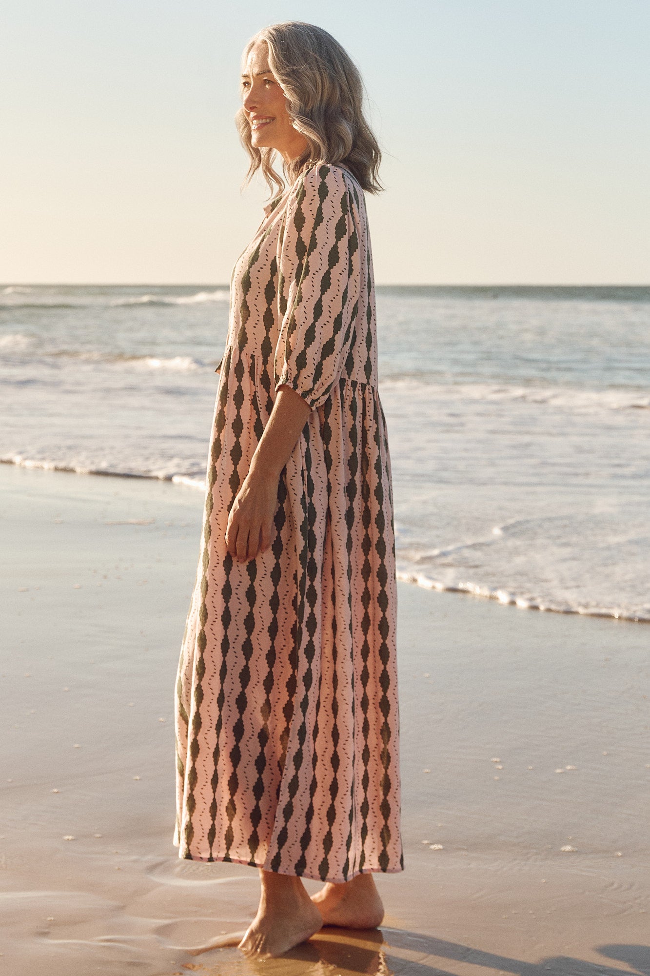 Greer Linen Dress in Breakline