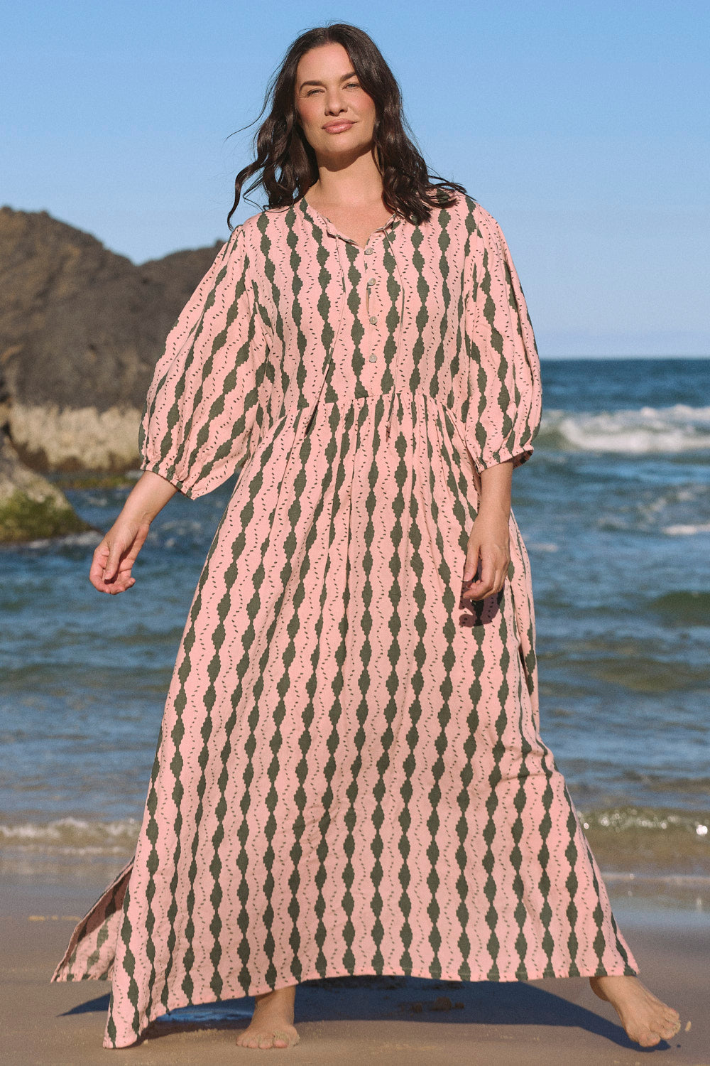 Greer Linen Dress in Breakline