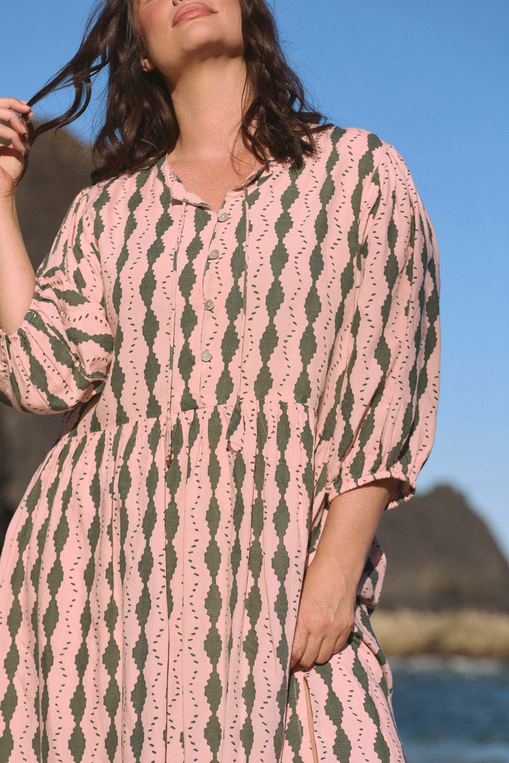 Greer Linen Dress in Breakline