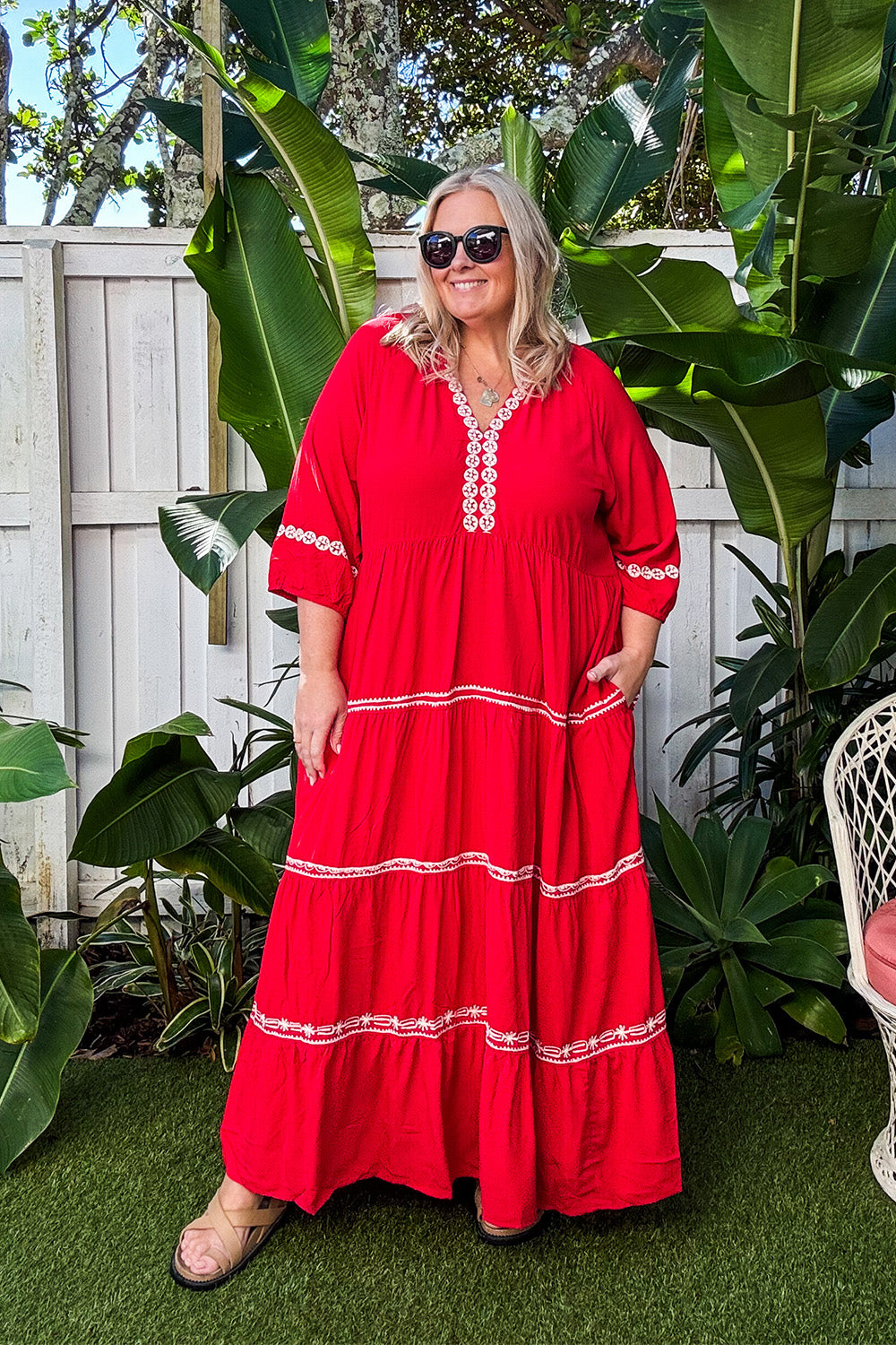 Savannah Tiered Dress in Old Lace