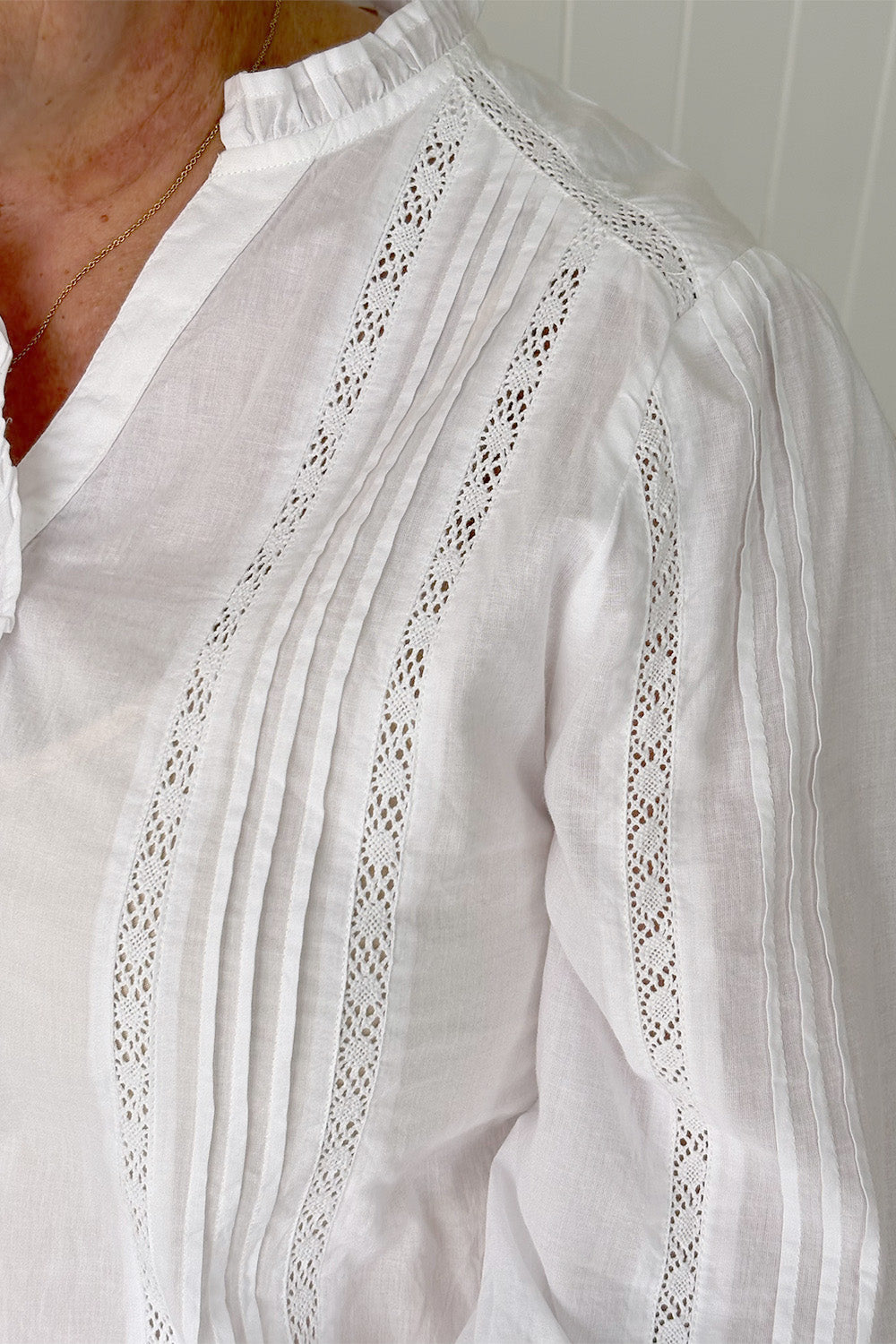 Harper Pintuck Blouse in Lyric