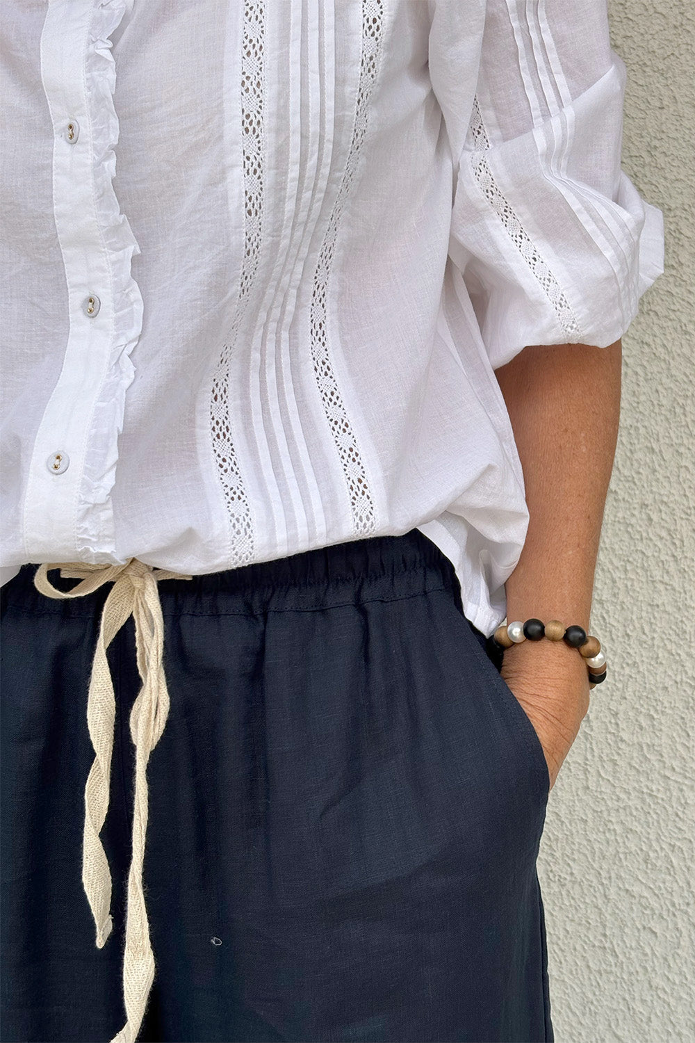 Harper Pintuck Blouse in Lyric