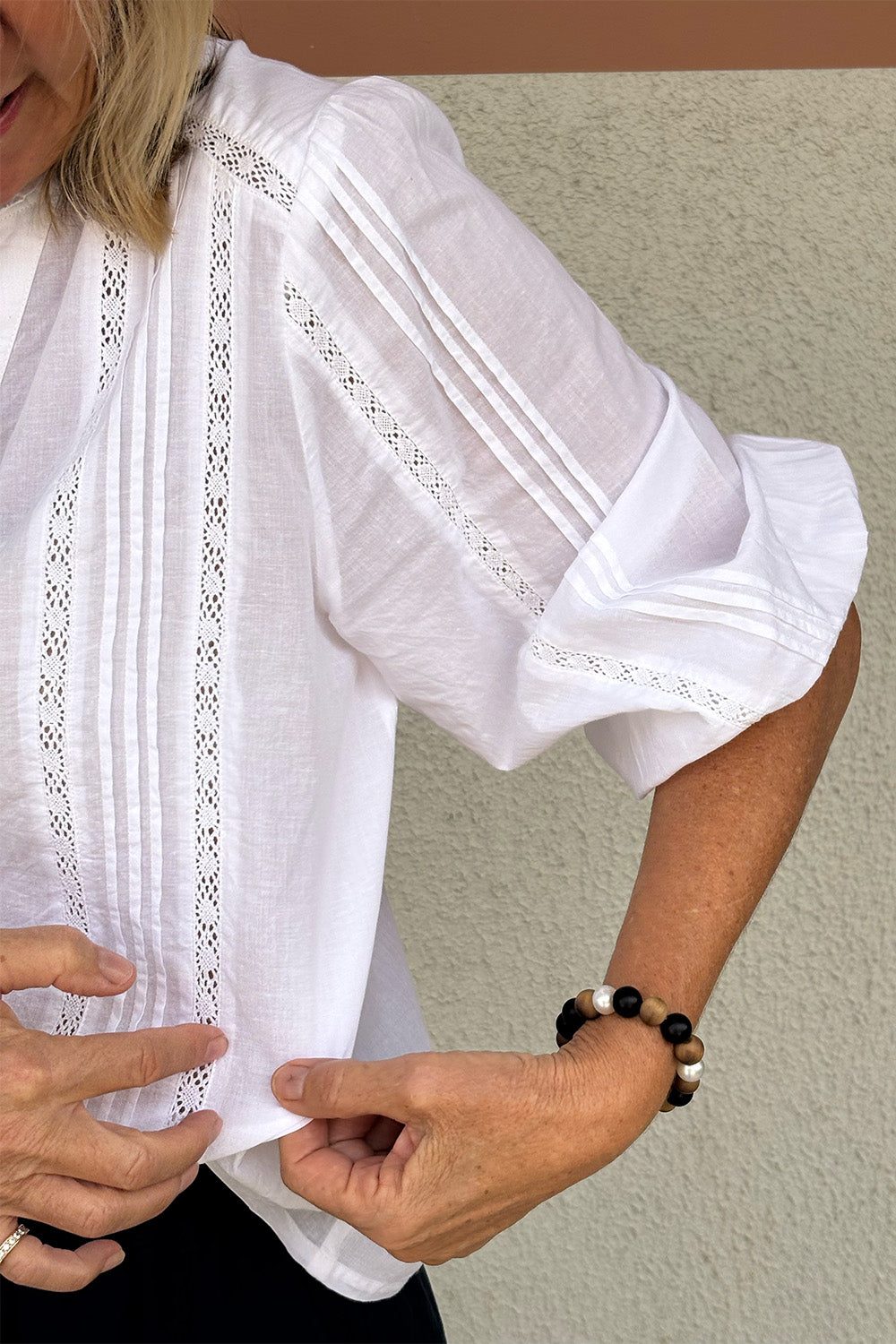 Harper Pintuck Blouse in Lyric