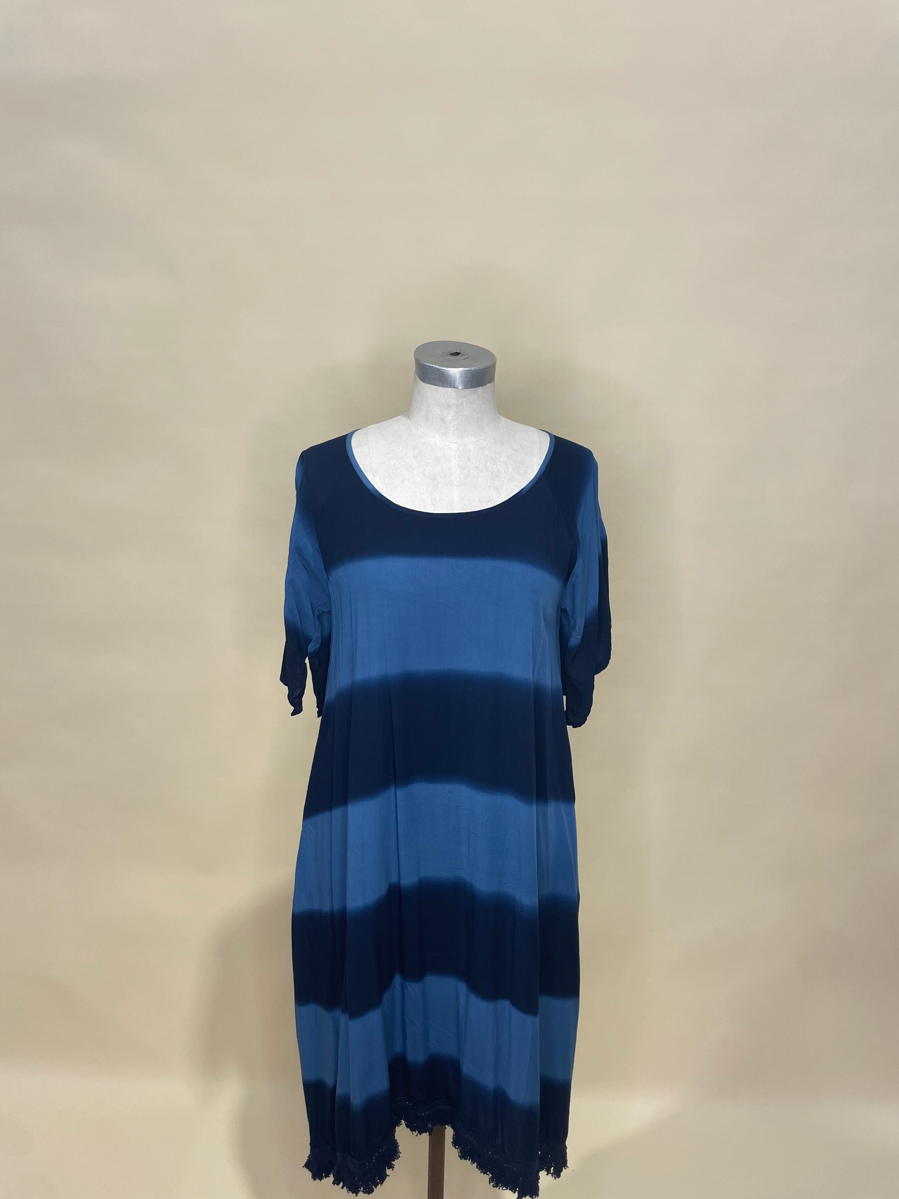 Navy and Blue Striped Dress