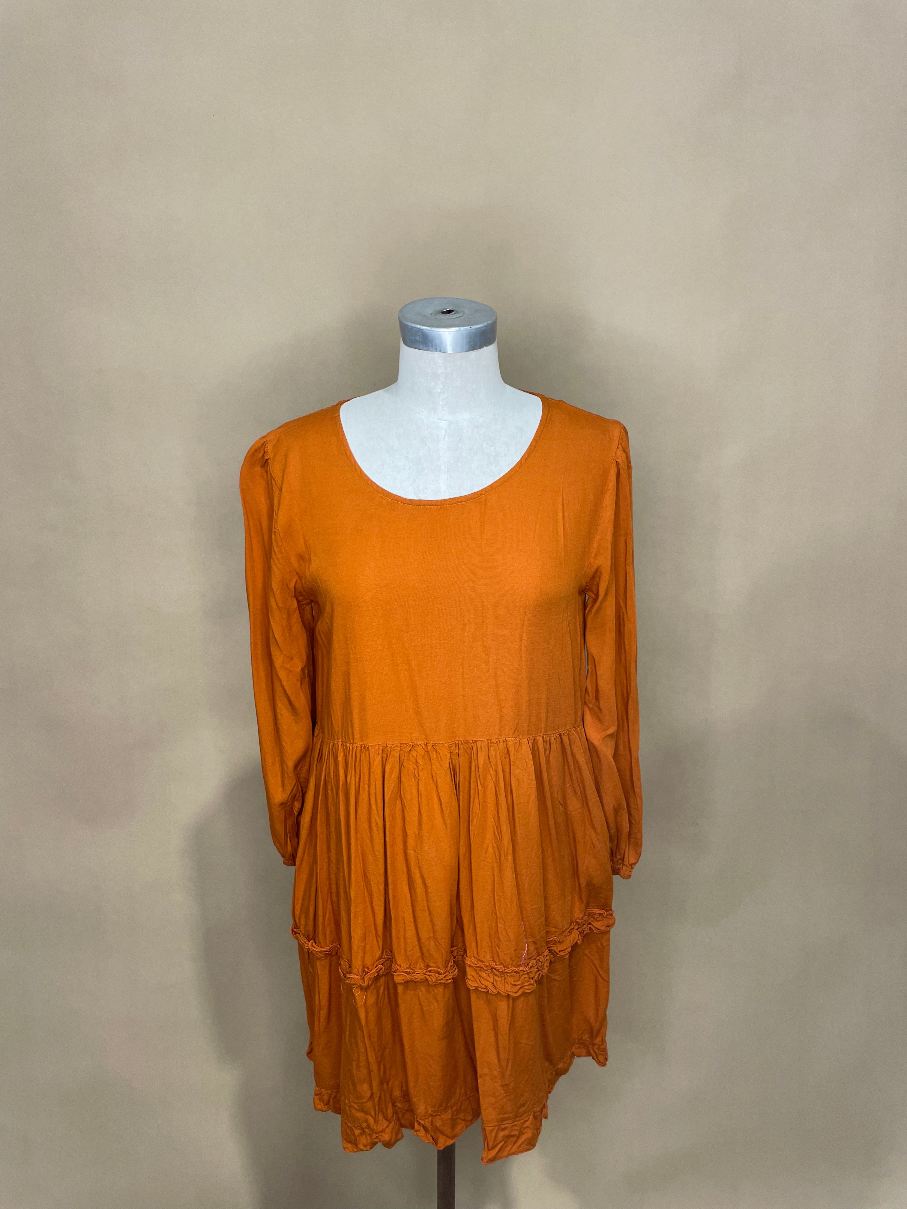 Burnt Orange Stretch Dress