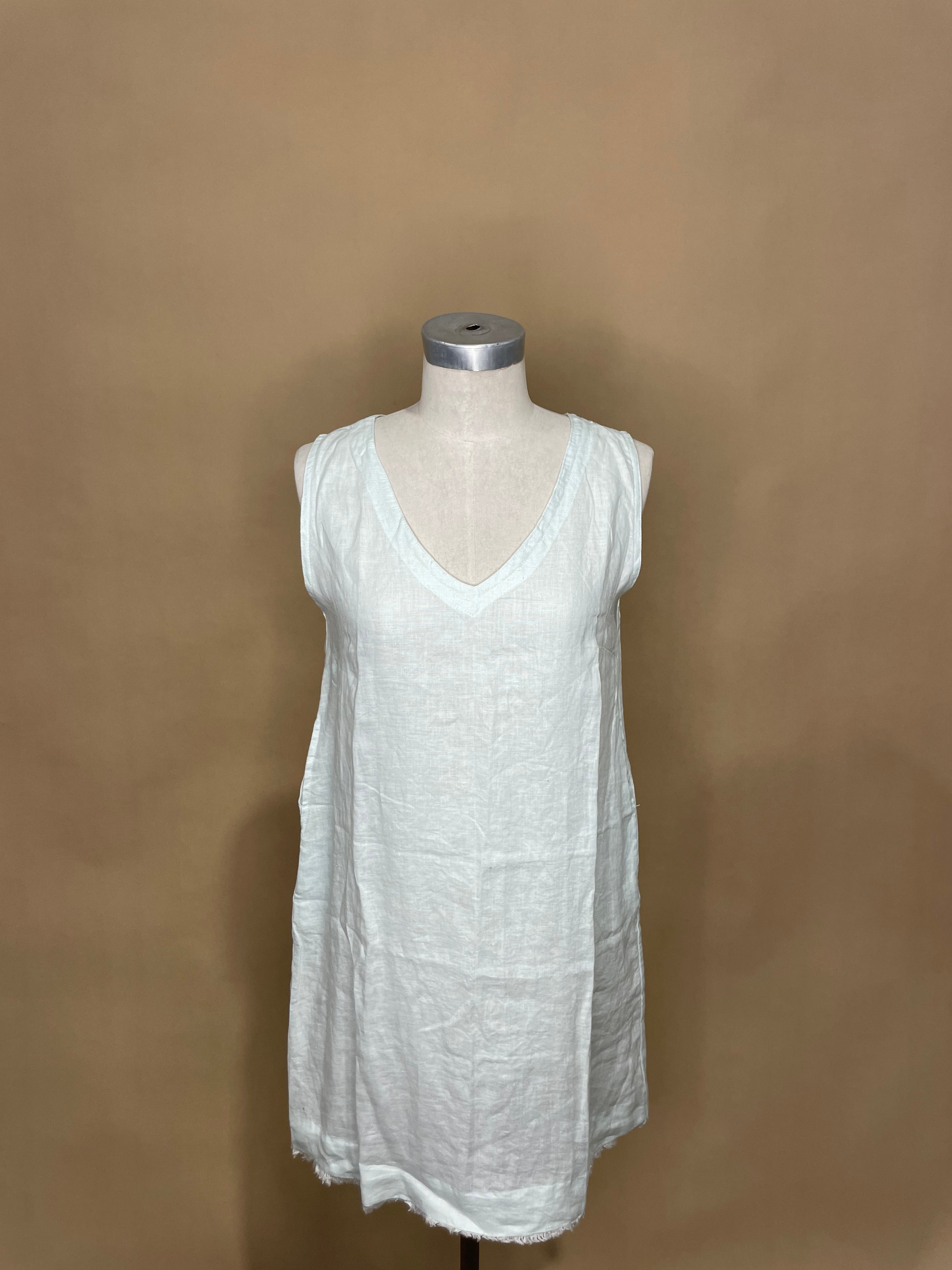 Mint V-Neck Linen Dress