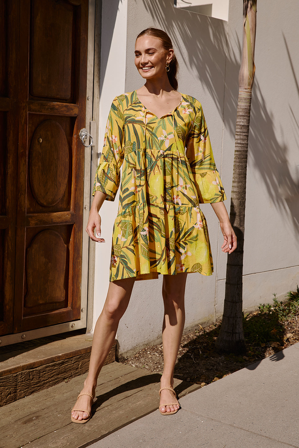 Ingrid Tiered Dress in Villa Capri