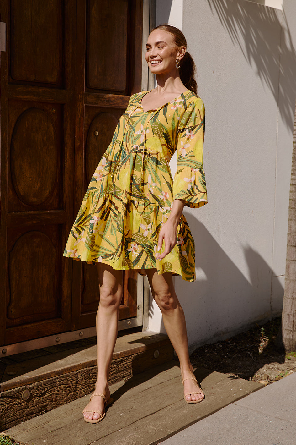 Ingrid Tiered Dress in Villa Capri