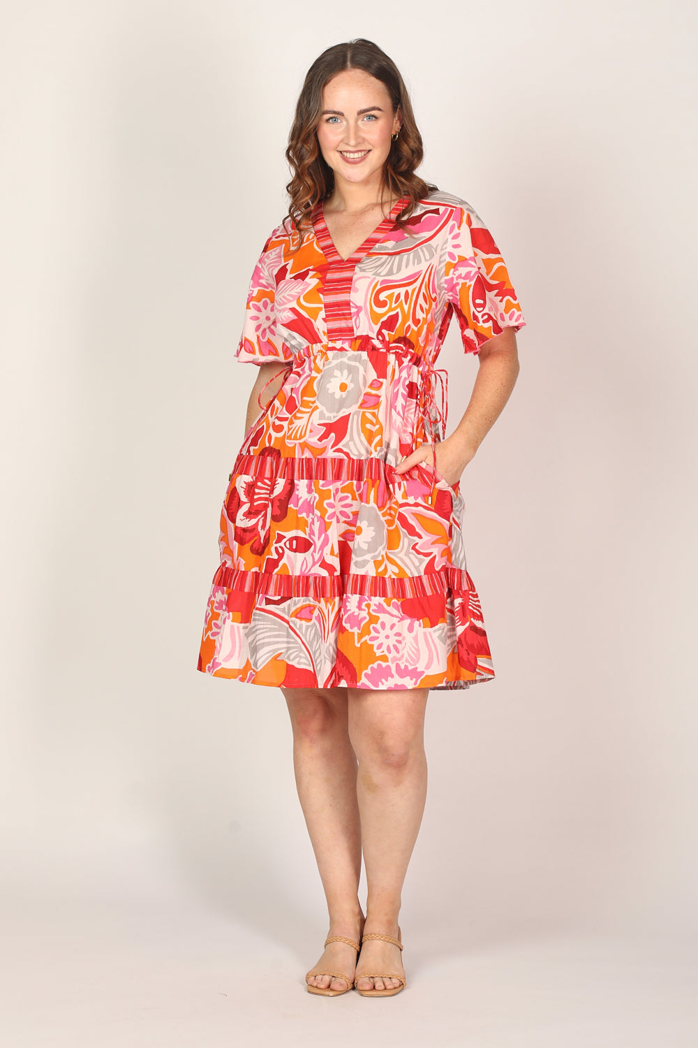 Iris Short Dress in Coralene