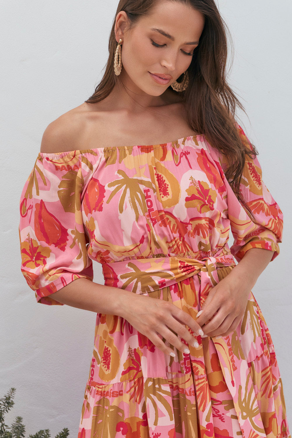 Isla Tiered Dress in Sunspell Pink