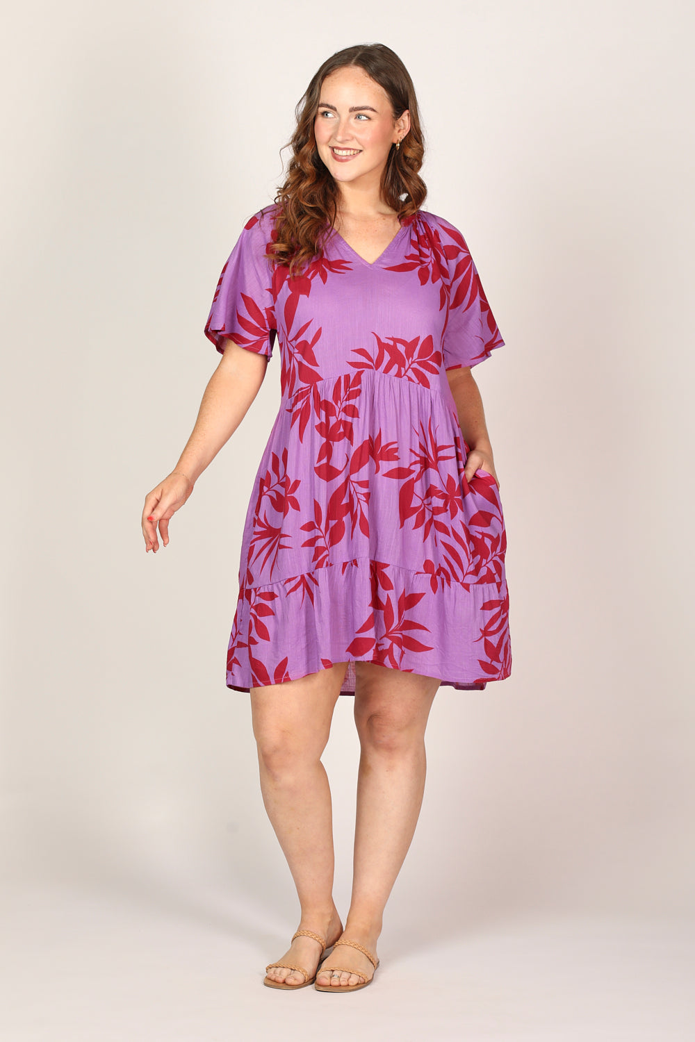 Ismay Short Dress in Fuchsia Fever