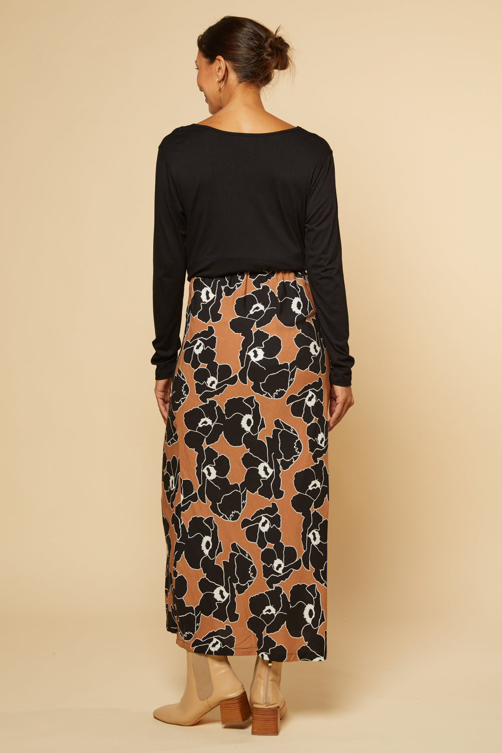 Katie Bias Cut Skirt in Autumn Lily