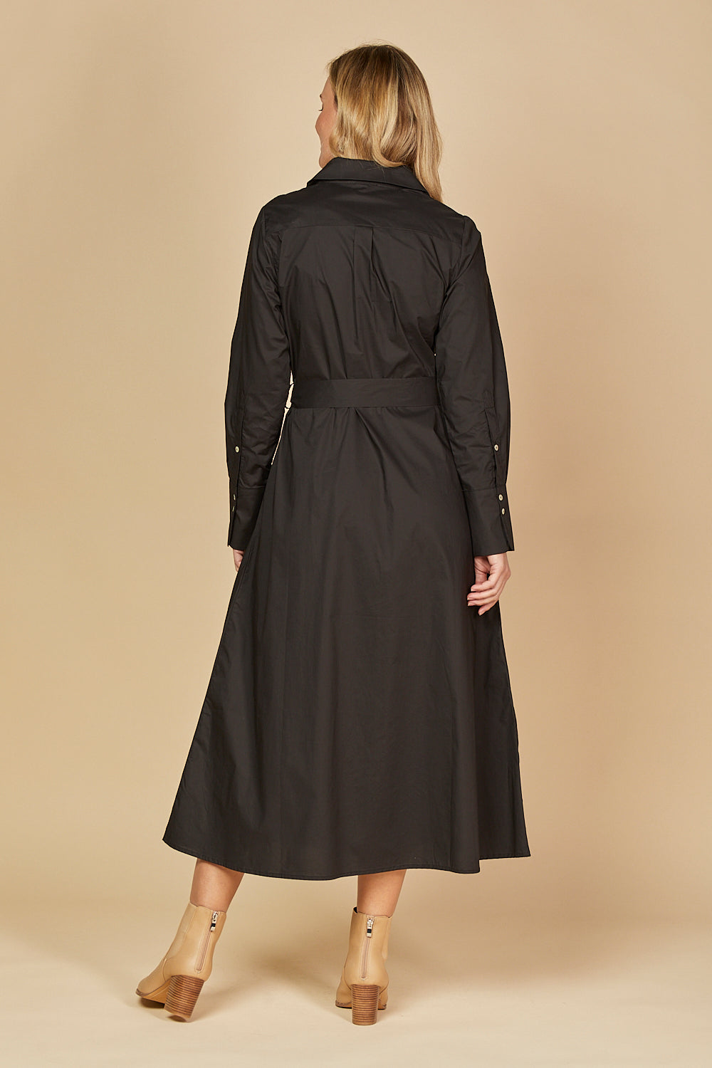 Kelly Poplin Dress in Black