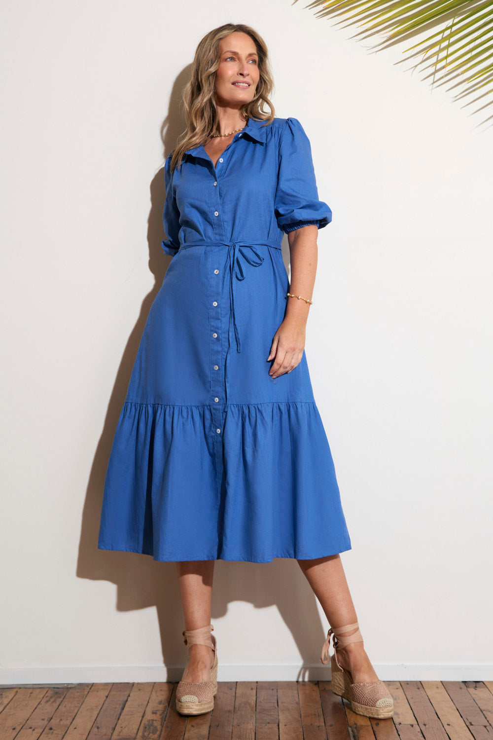 Kenny Collared Maxi Dress in Yale Blue