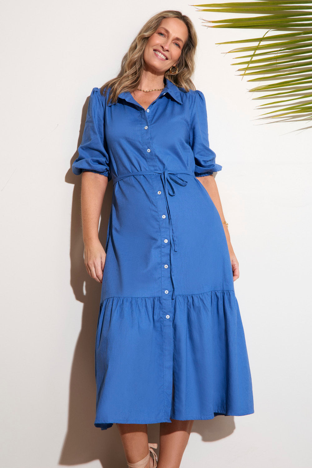 Kenny Collared Maxi Dress in Yale Blue