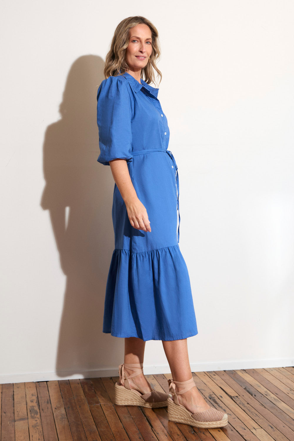 Kenny Collared Maxi Dress in Yale Blue