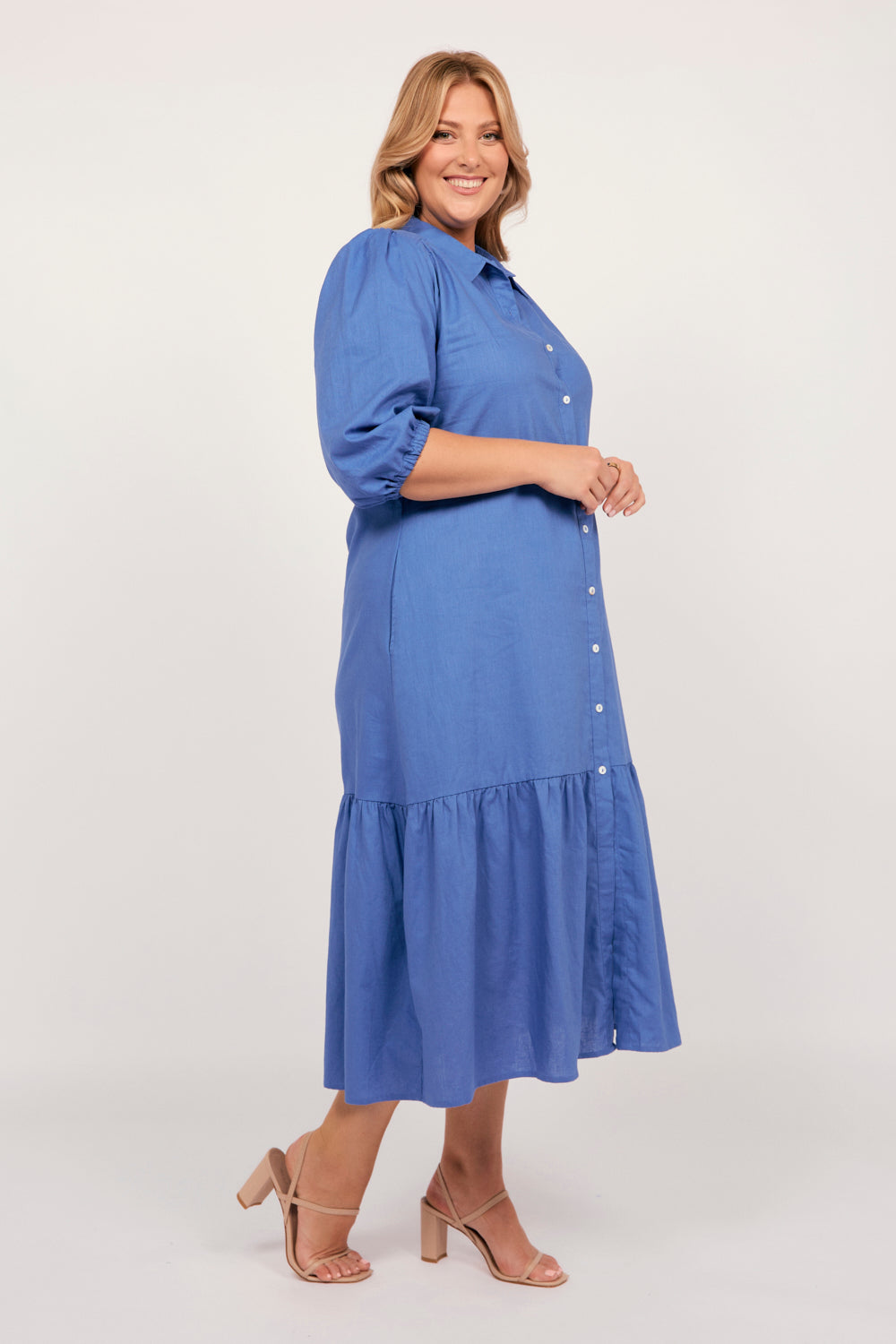 Kenny Collared Maxi Dress in Yale Blue