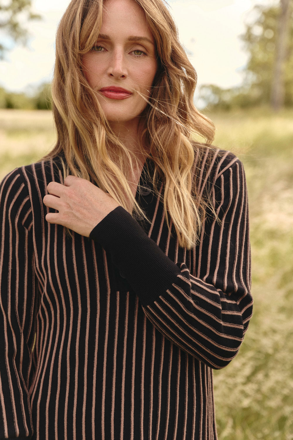 Knitted Collared Jumper in Black