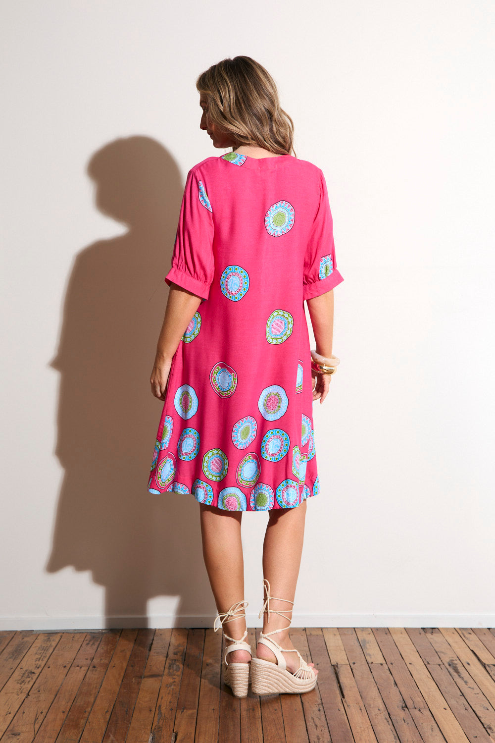 Kora Puff Sleeve Dress in Paloma
