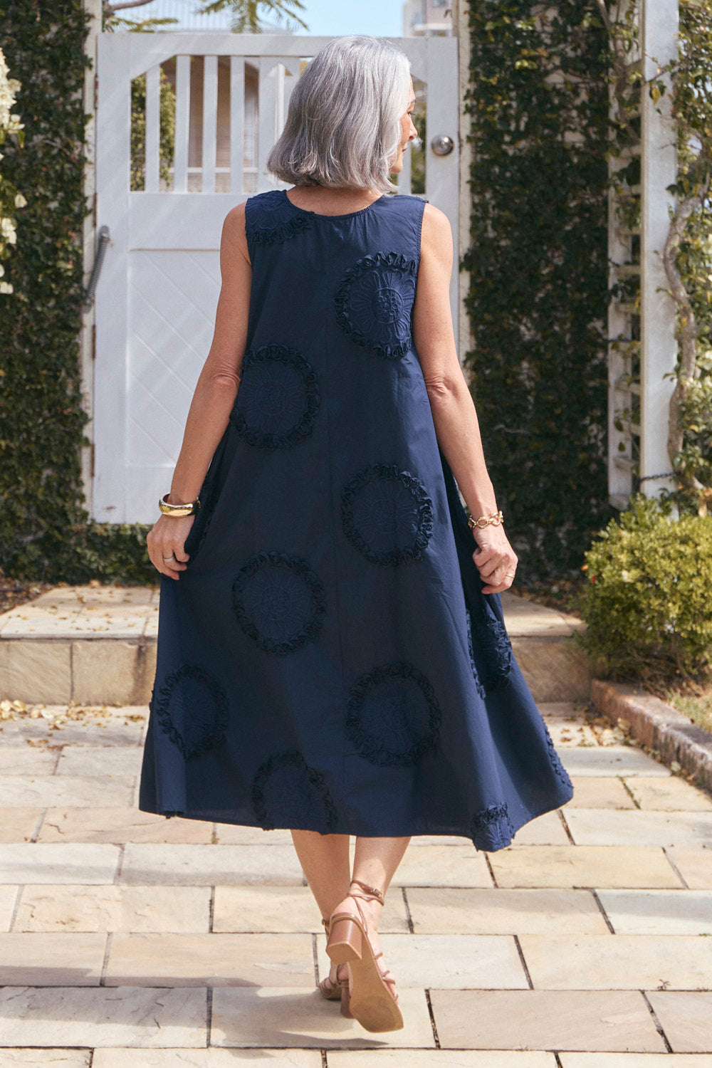 Suzie Reversible Swing Dress in Navy Manali