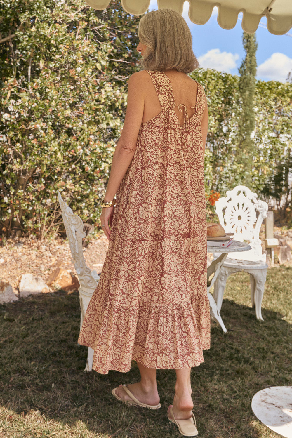 Zara Gathered Sun Dress in Sultry Sanctuary