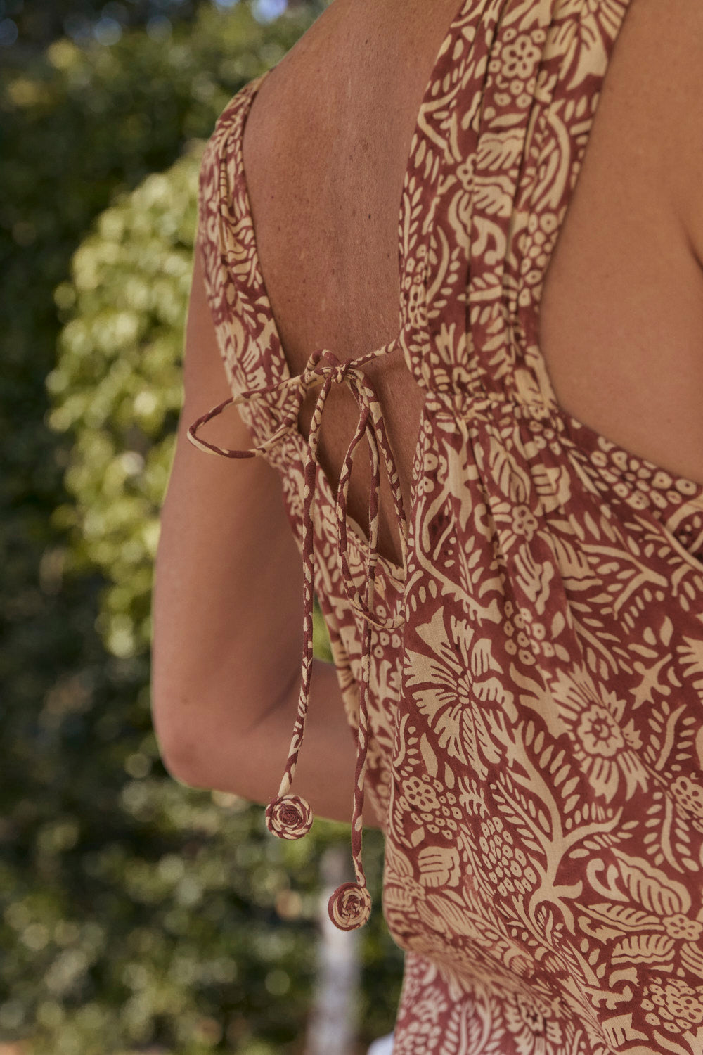 Zara Gathered Sun Dress in Sultry Sanctuary
