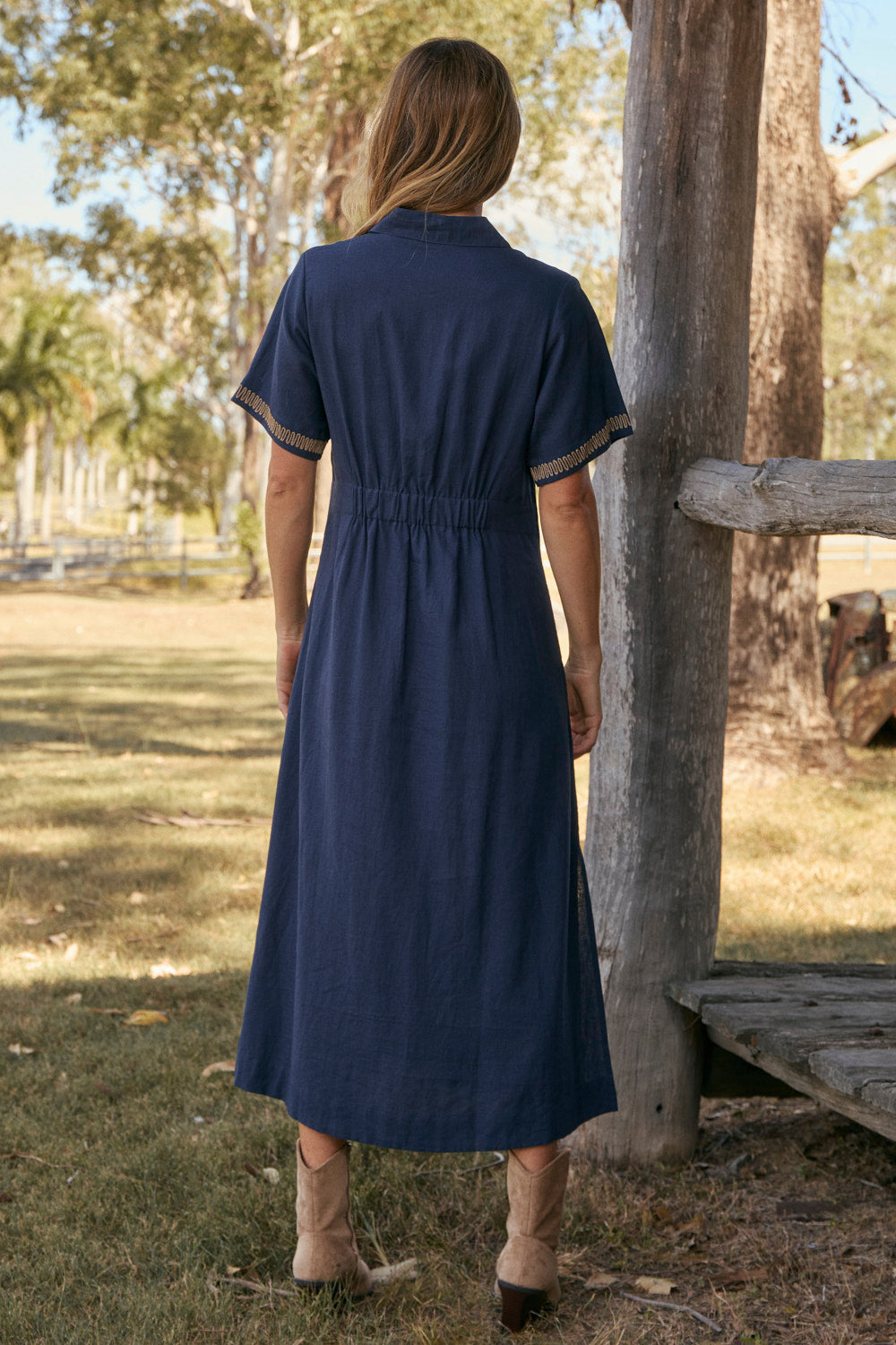 Gracie Shirt Dress in Midnight Clay