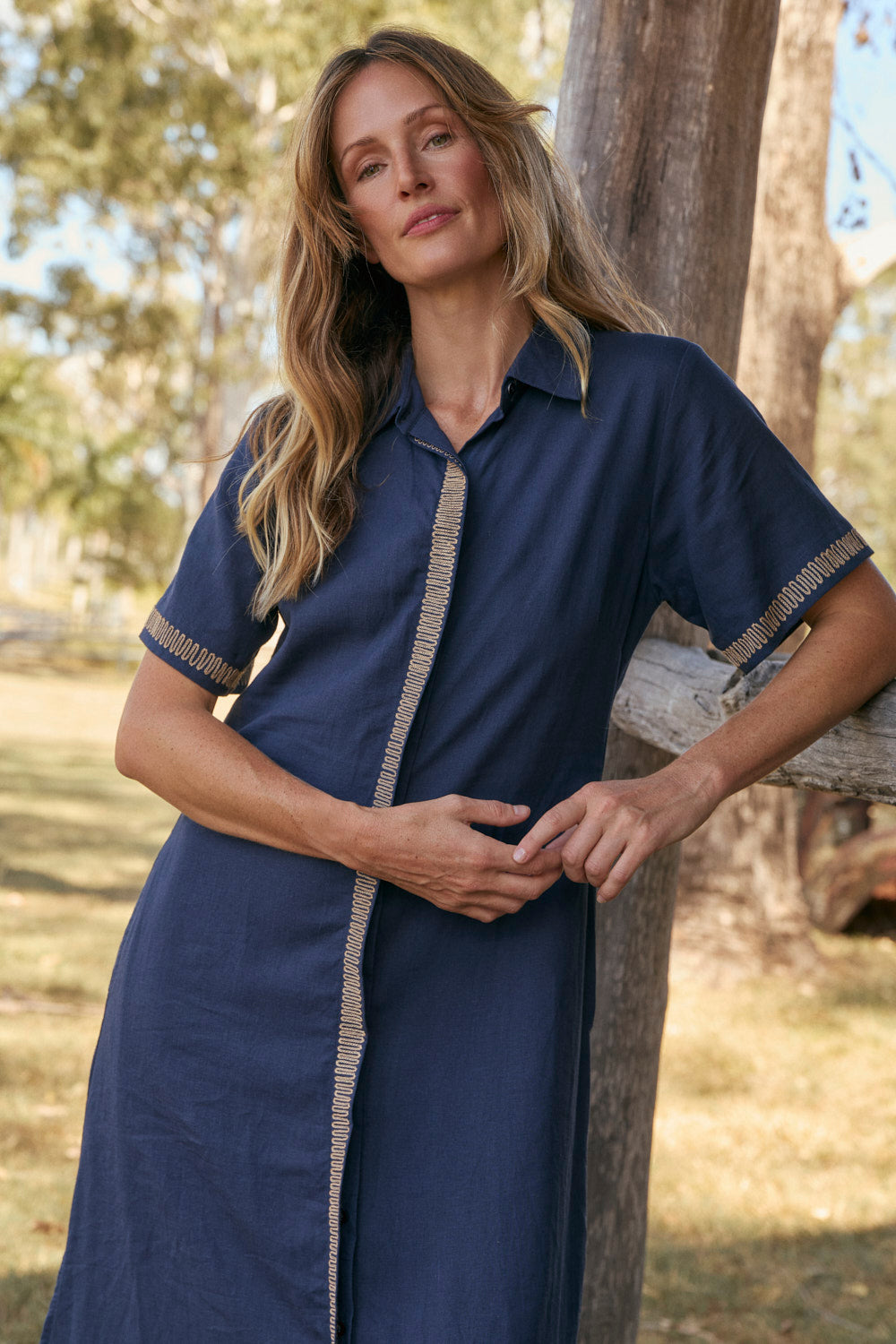 Gracie Shirt Dress in Midnight Clay
