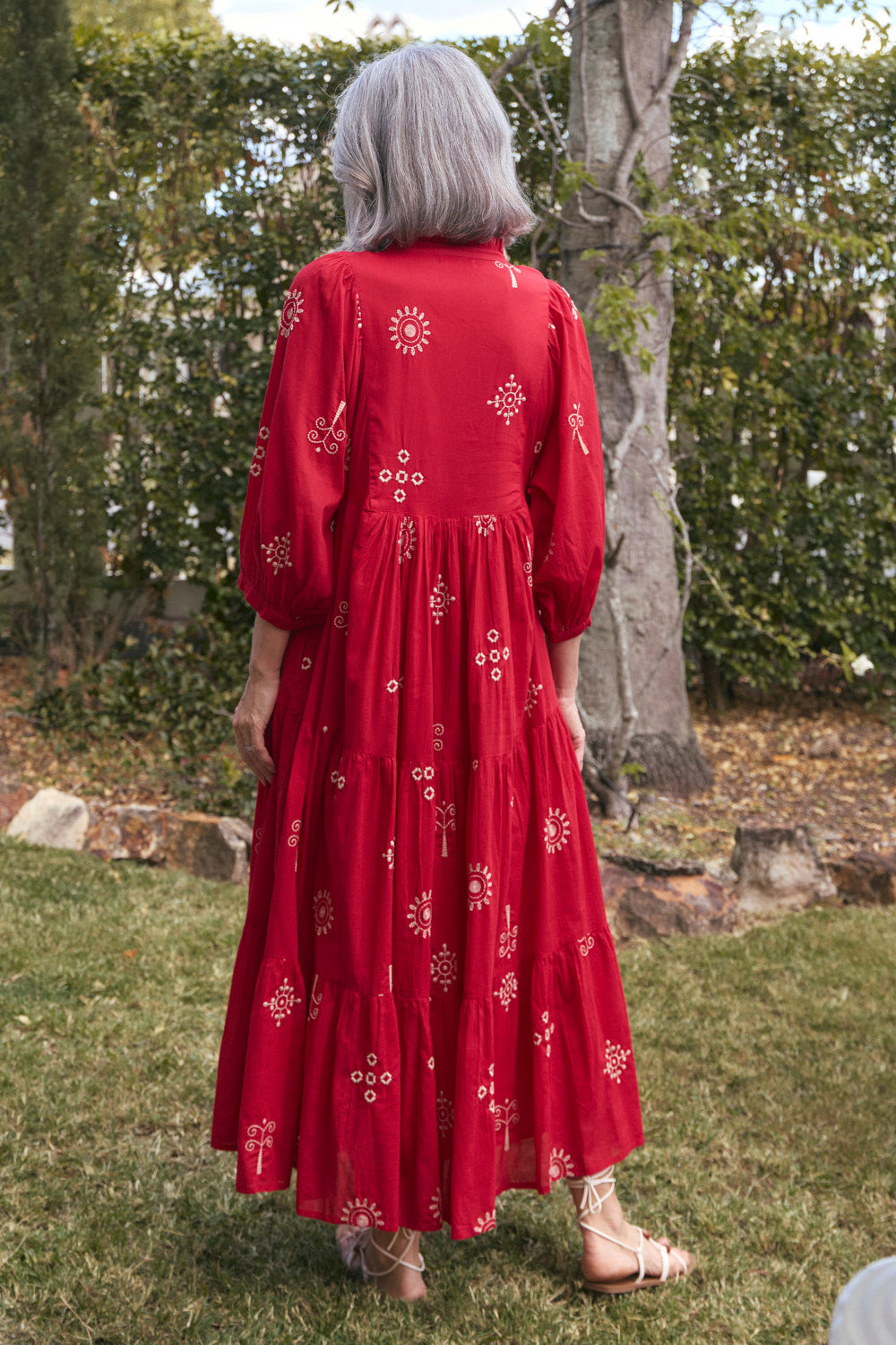 Mirabelle Frill Dress in Cardinal