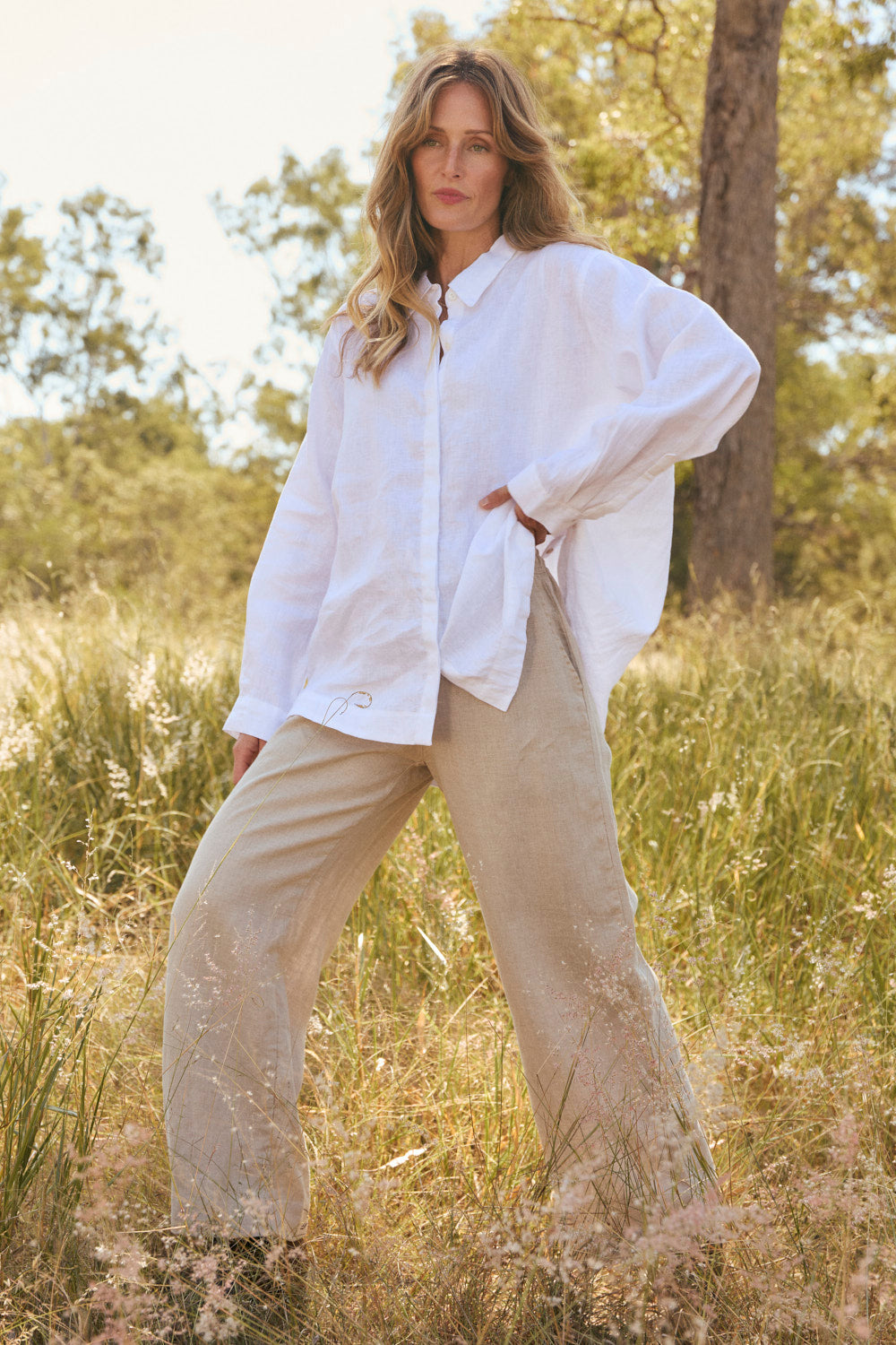 Breezy Linen Relaxed Pant in Natural