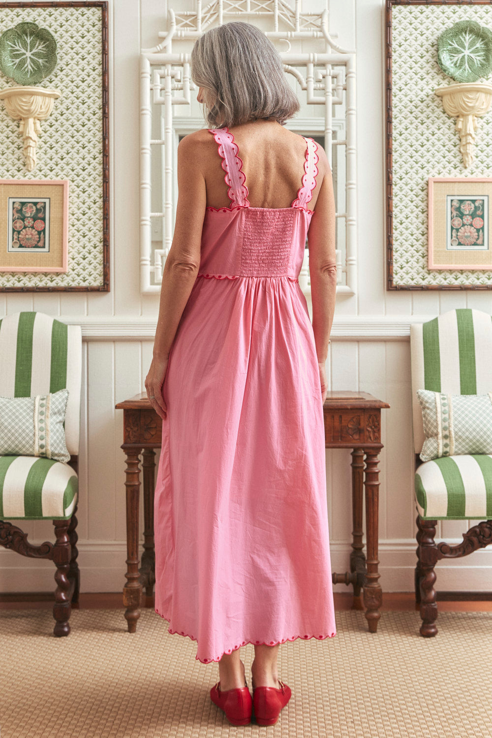 Solene Embroidered Sun Dress in Heartloom Pink