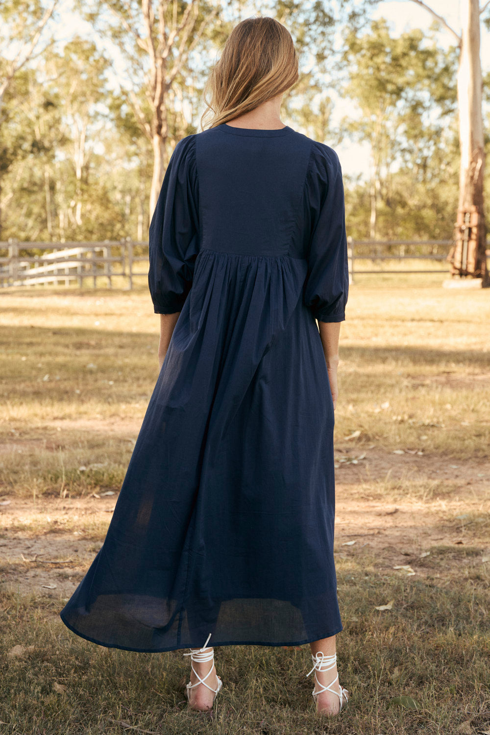Cairo Boho Dress in Navy | Adrift Clothing