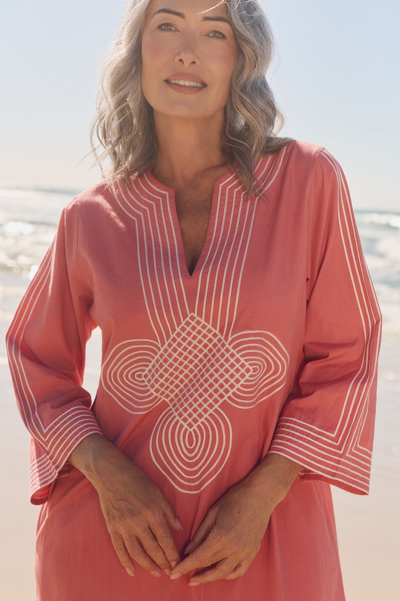 Sofia Bell Sleeve Tunic Dress in Duality Rose