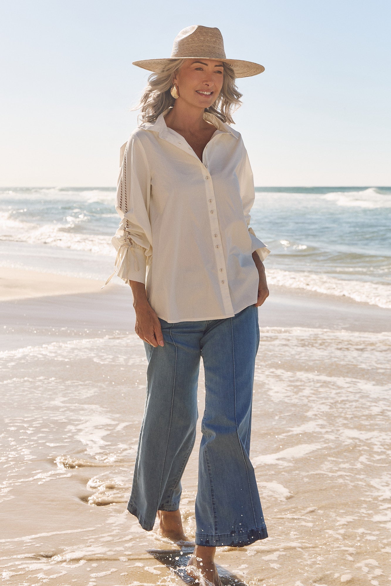 Andie Drawstring Shirt in Natural