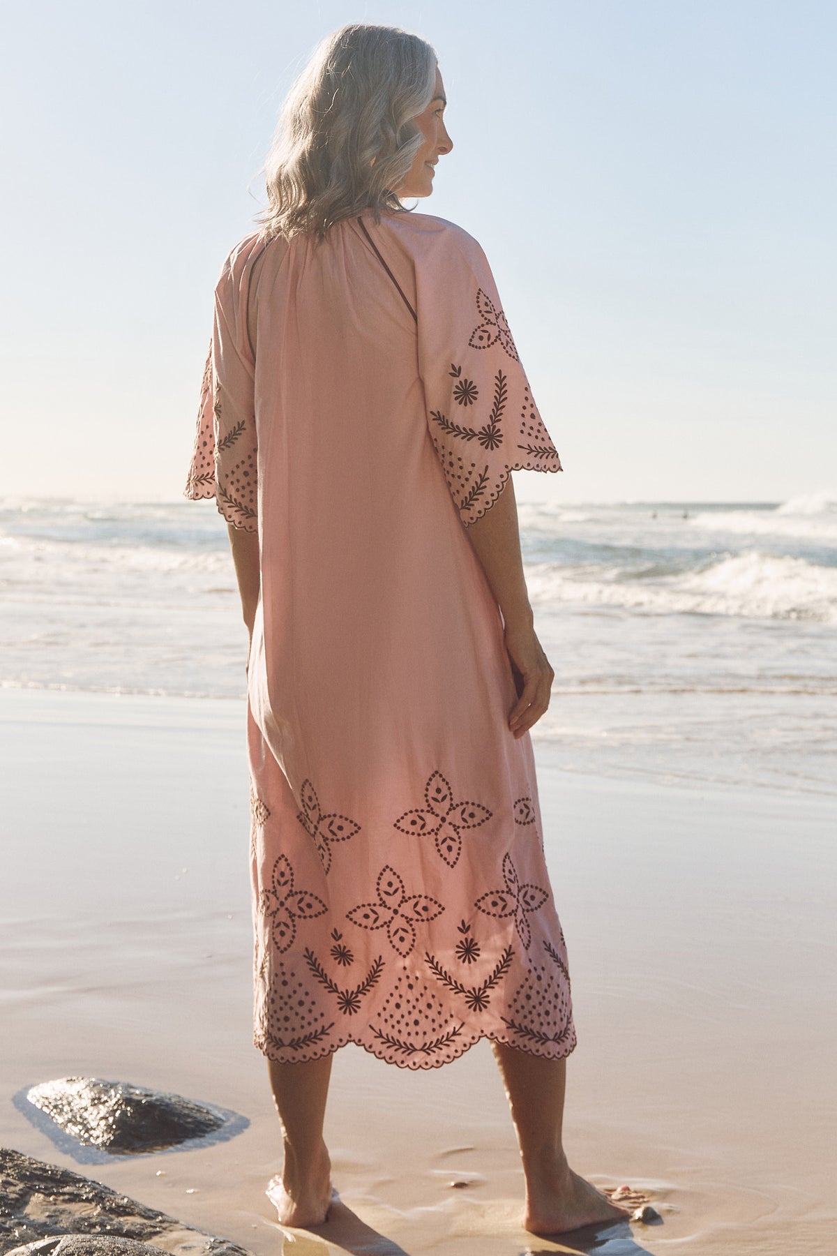 Robin Embroidered Dress in Dawn