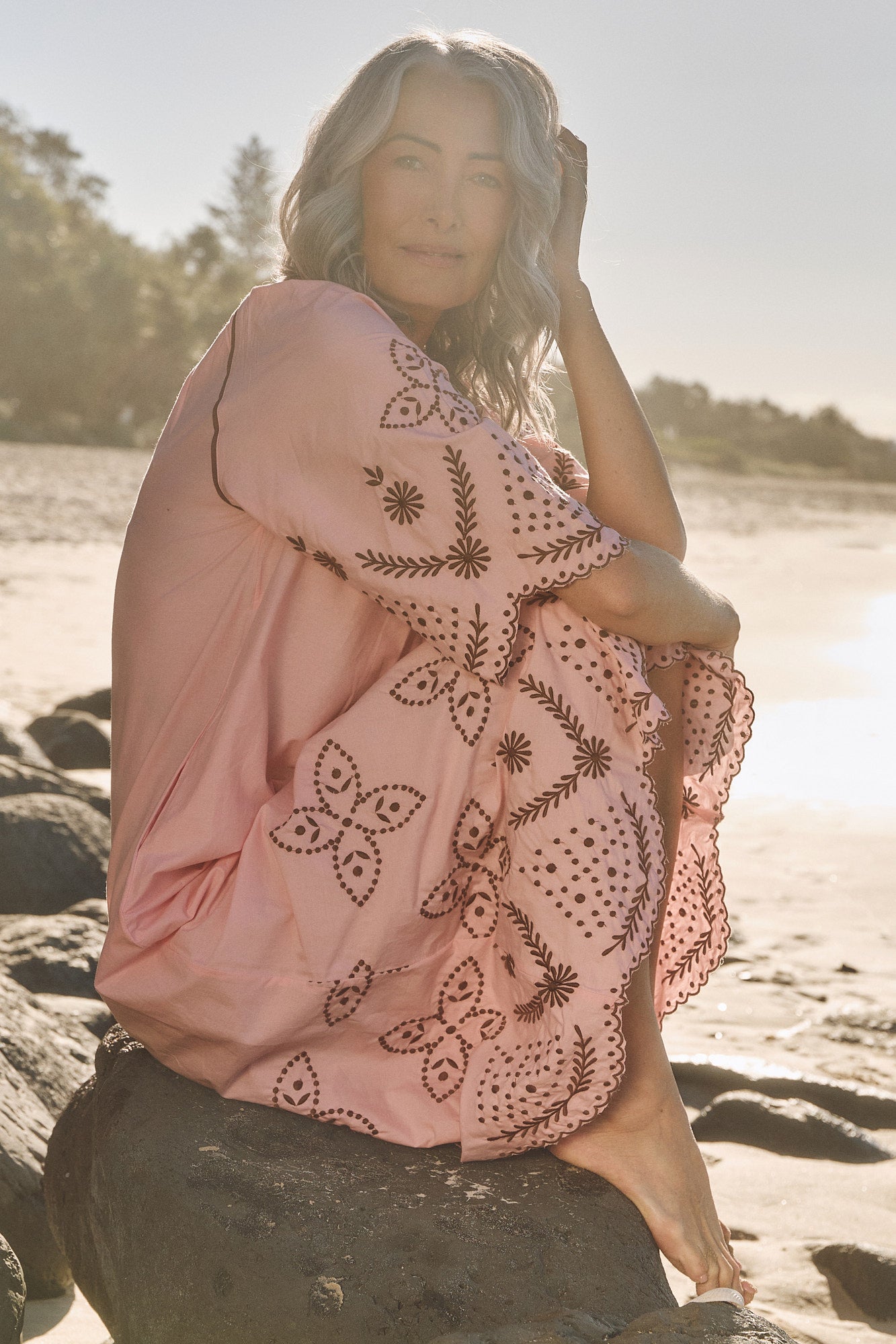 Robin Embroidered Dress in Dawn
