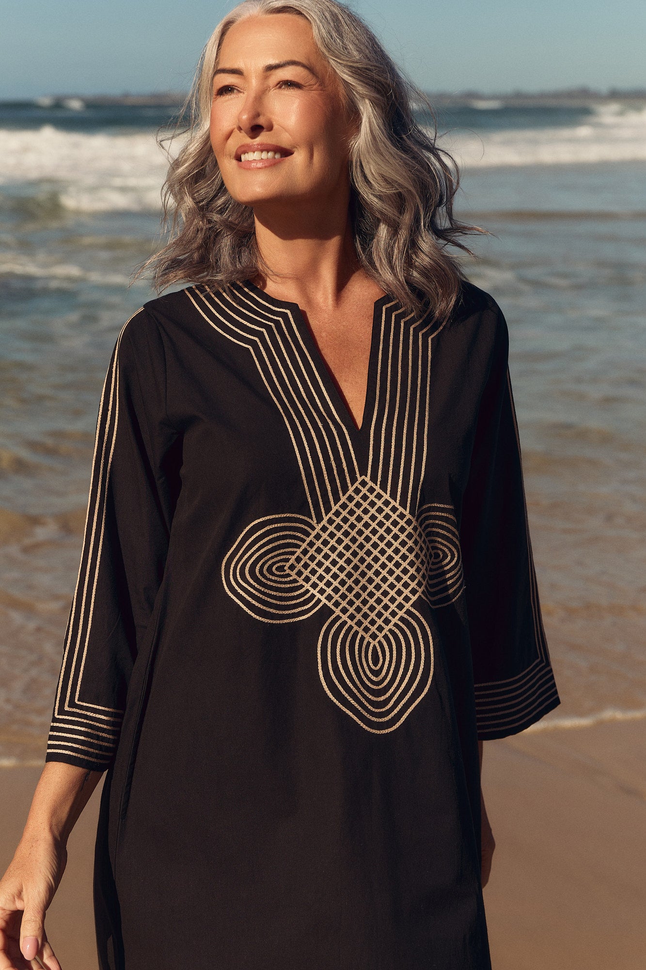 Sofia Bell Sleeve Tunic Dress in Duality