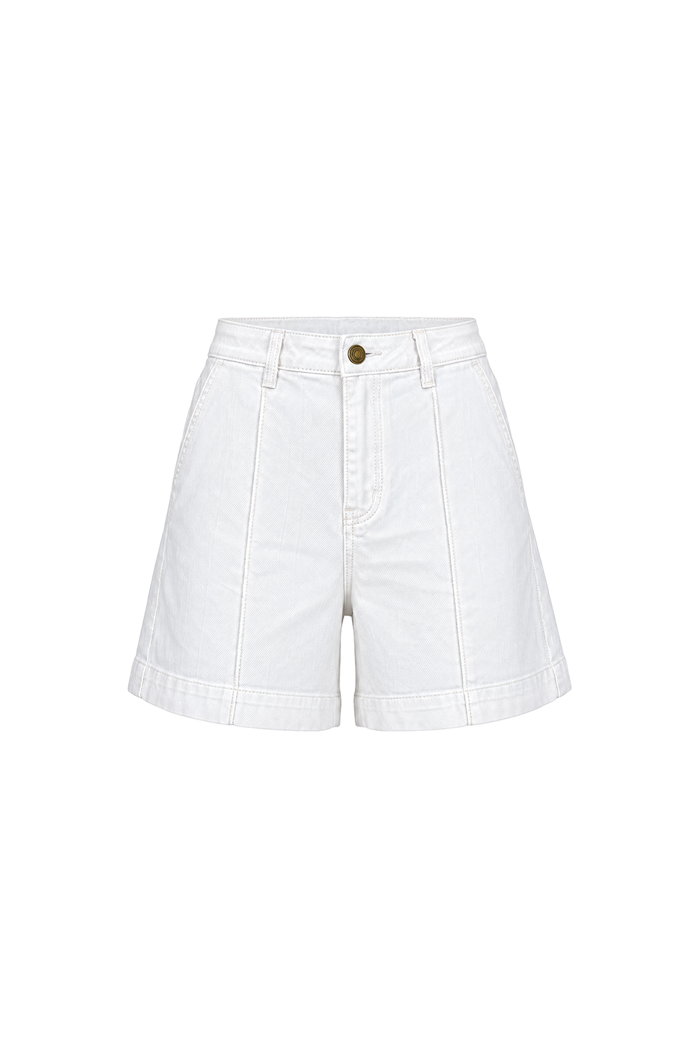 Lainey Denim A-Line Shorts in White