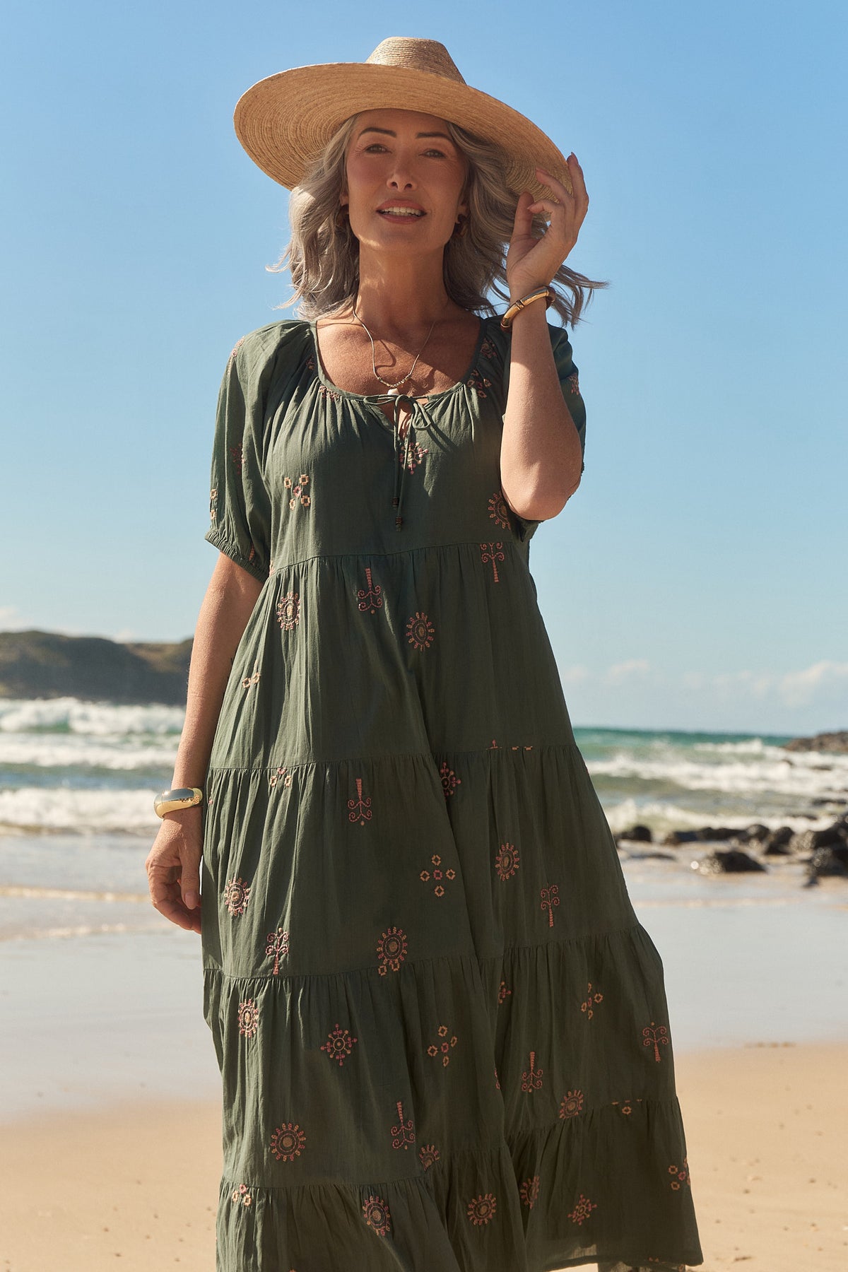 Layla Tiered Dress in Amaranth