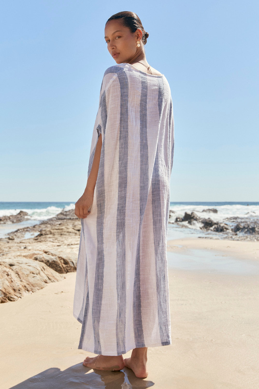 Leilani Kaftan in Blue Stripe