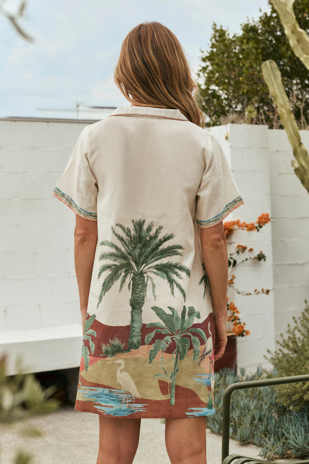 Leni Short Collared Dress in Sahara Sunrise