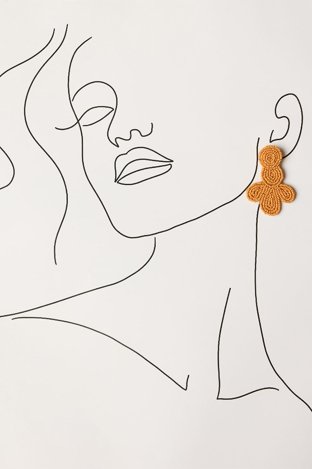 Lotus Beaded Earrings in Tangerine