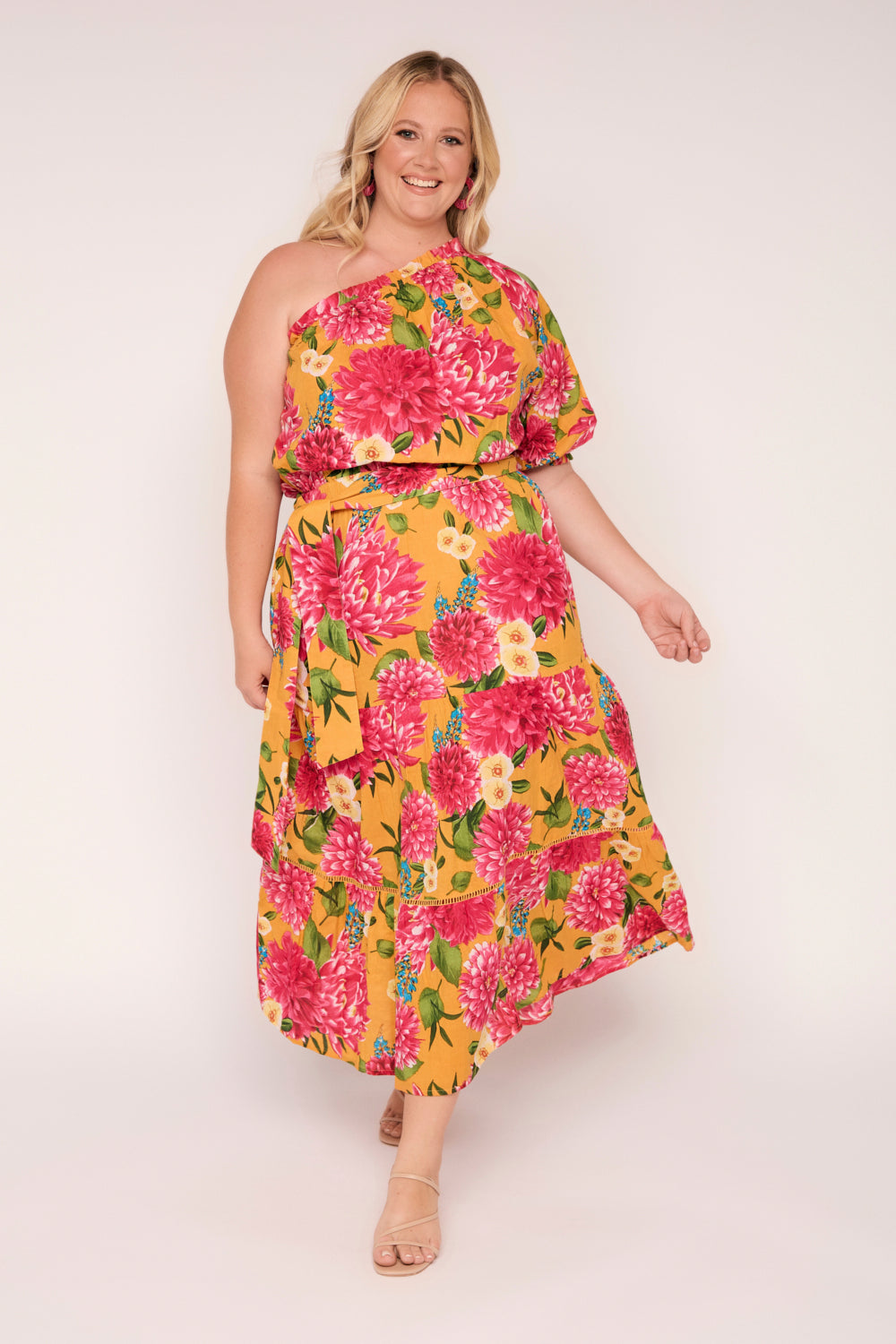 Lou Lou Tiered Dress in Dreaming Dahlias