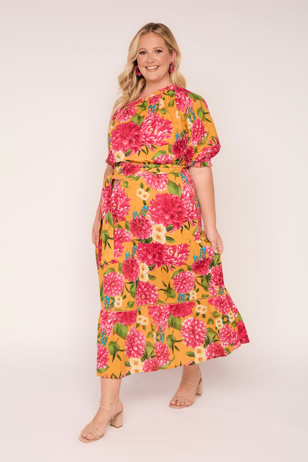 Lou Lou Tiered Dress in Dreaming Dahlias